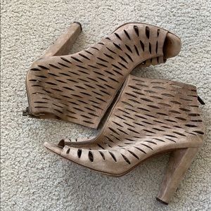 Diane von Furstenberg Dvf Beige Suede Booties Sz 8